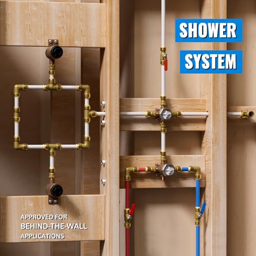 SUNGATOR Plumbing Fittings 1/2 Inch, Push Pex Fittings 1/2 Inch, 5 Each Coupling and 90 Degree Elbow, Tee(2 PCS), No Lead Brass Push to Connect Pex Pipe,Copper,CPVC, with 1 Disconnect Clip, Pack of 12 - Image 5