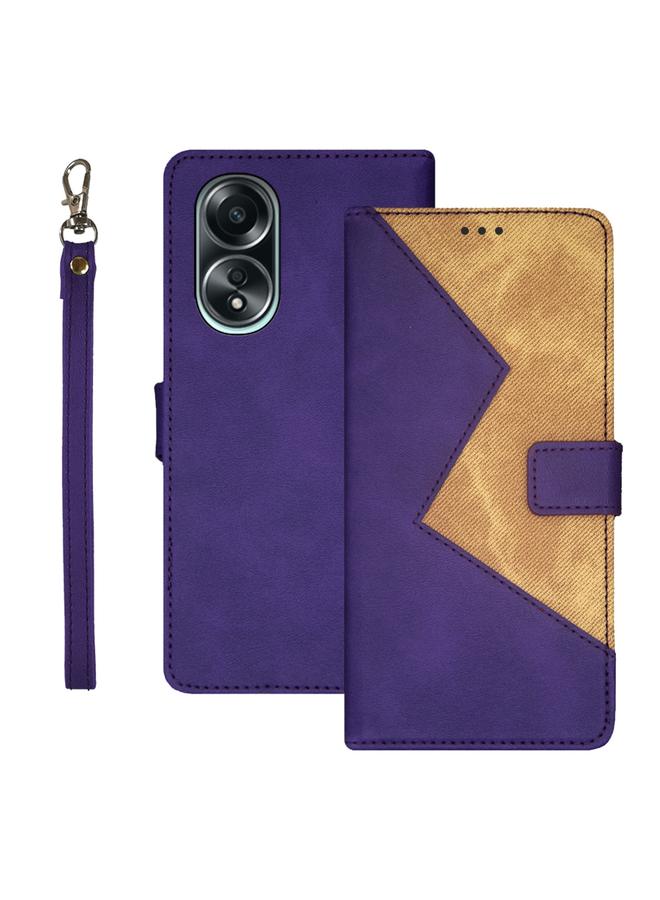 The Bros Case For OPPO A58 4G Foreign Two-color Splicing Leather Phone Case