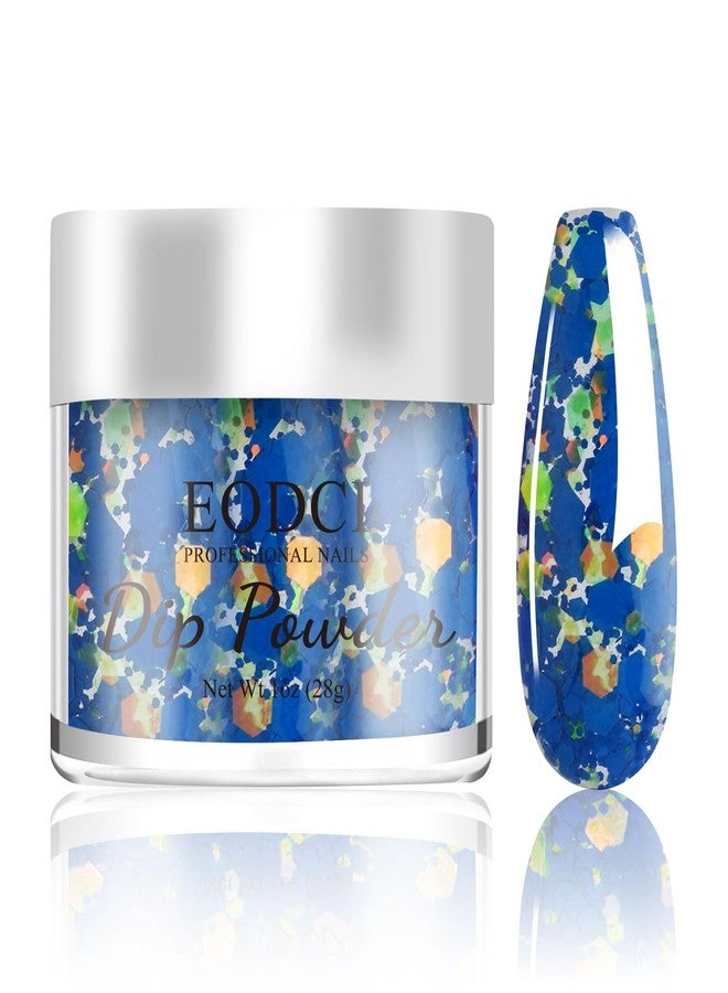 eodci Dopamine Nail Soaking Powder - Blue Glitter Paillette Long Lasting Hexagon Sequins No UV Light Needed - Image 1