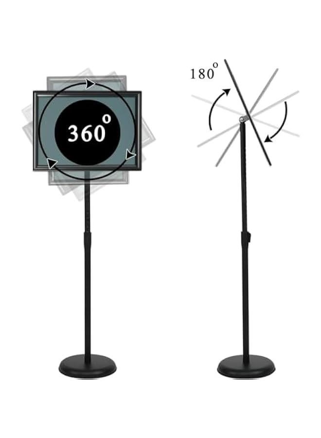 تراسل حامل لافتات قاعدة، حامل لافتات أرضية من الألومنيوم قابل للتعديل للملصقات وقوائم الطعام والإعلانات والمبيعات وحامل حامل عرض الإشعارات - Image 2