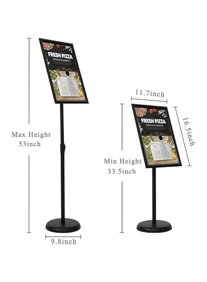 تراسل حامل لافتات قاعدة، حامل لافتات أرضية من الألومنيوم قابل للتعديل للملصقات وقوائم الطعام والإعلانات والمبيعات وحامل حامل عرض الإشعارات - Image 3