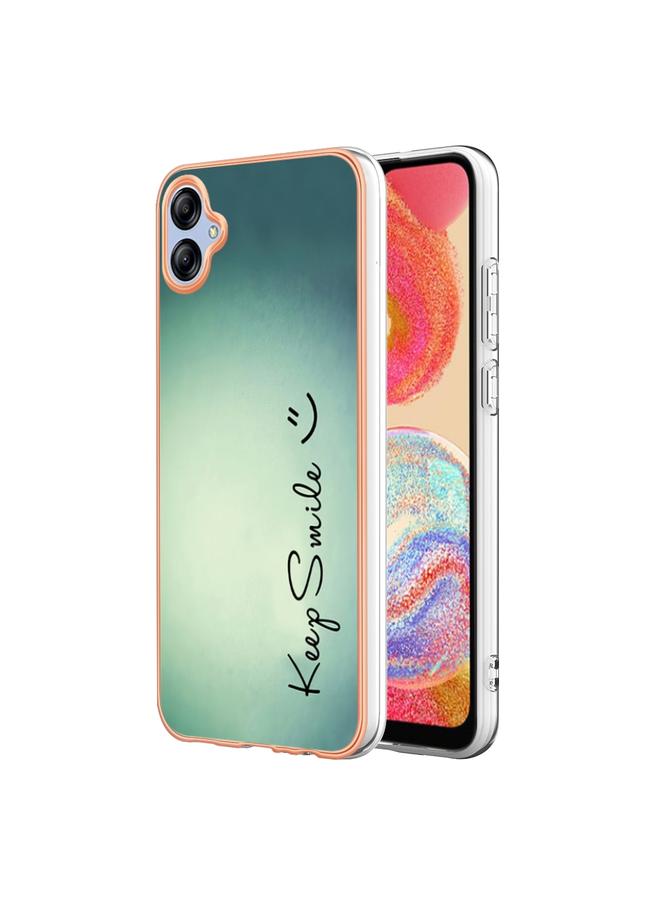 S-TOP Case For Samsung Galaxy A04e Electroplating Marble Dual-side IMD Phone Case - Image 1