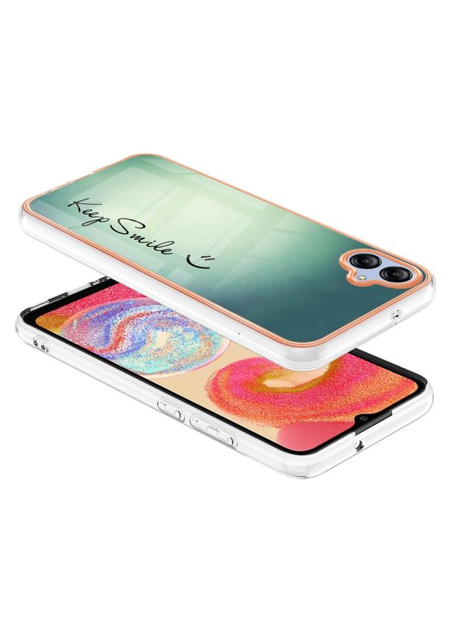 S-TOP Case For Samsung Galaxy A04e Electroplating Marble Dual-side IMD Phone Case - Image 4