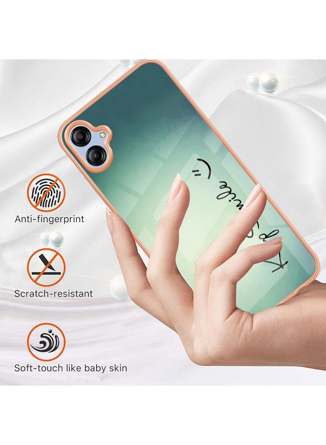 S-TOP Case For Samsung Galaxy A04e Electroplating Marble Dual-side IMD Phone Case - Image 3