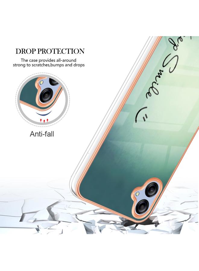 S-TOP Case For Samsung Galaxy A04e Electroplating Marble Dual-side IMD Phone Case - Image 5