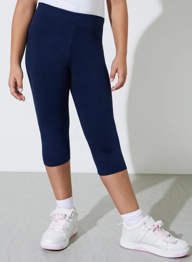 ستايلي Teen Girls Pack of 2 - Cotton Blend Capri Leggings