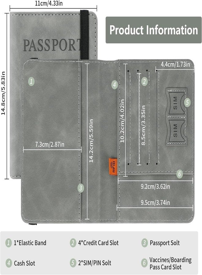 AMENDAS Passport Cover International Travel Essentials Family Passport Holder for Men and Women Passport Case with RFID Blocking Travel Document Holder - Image 4