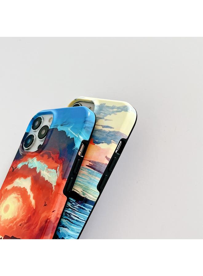 اس-توب جراب لهاتف iPhone 11 Pro Max 2 في 1 قابل للفصل بنمط لوحة زيتية بحرية - Image 5