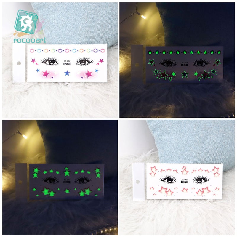 Waterproof Luminous Tattoo Stickers Music Festival Luminous Makeup Face Stickers Tattoostickers - Image 5