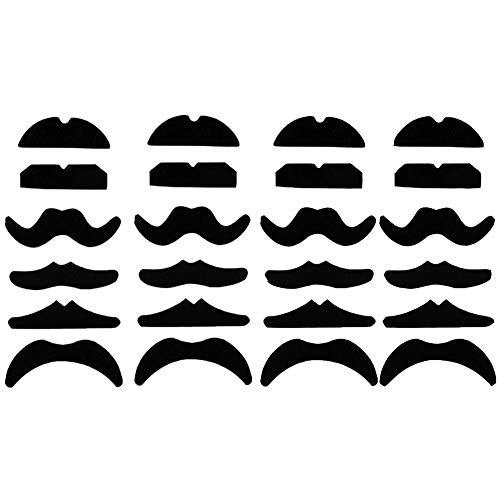 Haawooky 24 PCS Fake MustachesMustache PartyMustache for 100th Day of SchoolMasquerade Party and Performance Black - Image 1