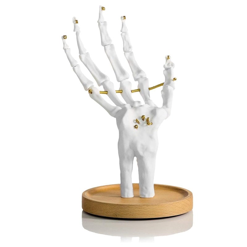 Suck UK Gothic Decor - Skeleton Hand - Gothic Home Decor - Jewelry Holder - Goth Gifts For Women - Jewelry Organizer - Halloween Decorations - Goth Desk Accessories | Ring Holder | Trinket Dish White - Image 3