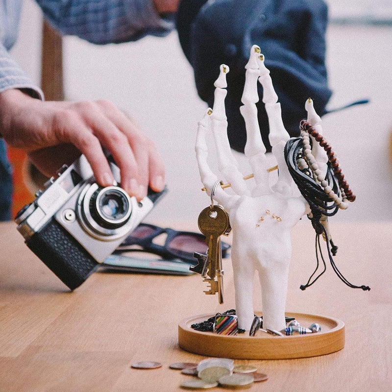 Suck UK Gothic Decor - Skeleton Hand - Gothic Home Decor - Jewelry Holder - Goth Gifts For Women - Jewelry Organizer - Halloween Decorations - Goth Desk Accessories | Ring Holder | Trinket Dish White - Image 2
