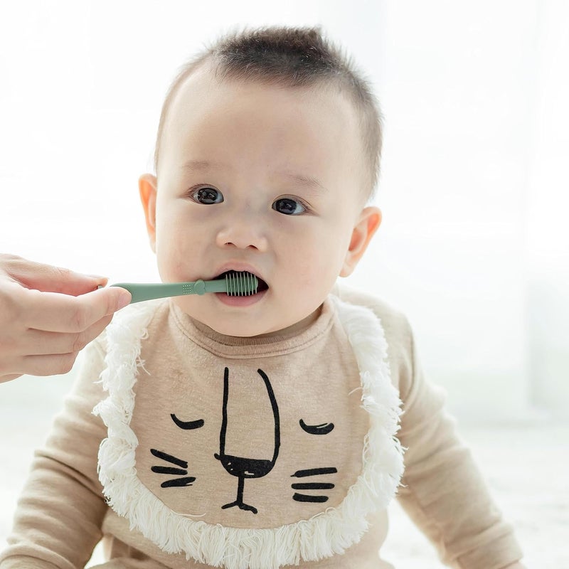 WROPZO Baby Finger Toothbrush Tongue Oral Cleaner Kit Silicone Baby Toothbrush with Suction, 2 Piece (Blush) - Image 4