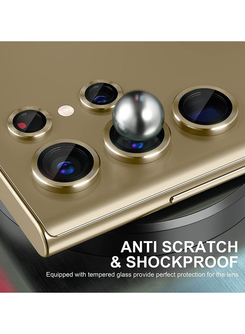 Wtech Premium Camera Lens Film Protector Shield For Samsung Galaxy S24 Ultra 5G 2024 Clear/Gold - Image 5