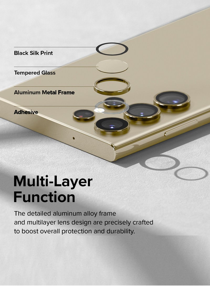 Wtech Premium Camera Lens Film Protector Shield For Samsung Galaxy S24 Ultra 5G 2024 Clear/Gold - Image 2