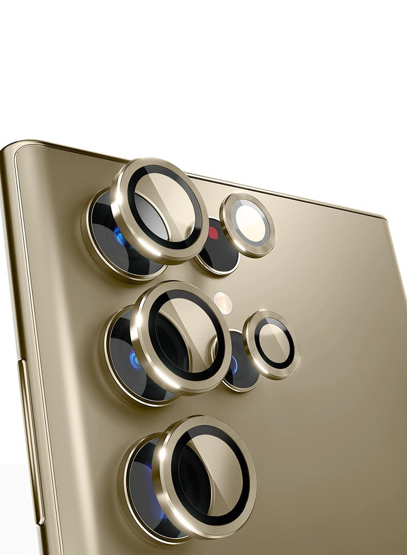 Wtech Premium Camera Lens Film Protector Shield For Samsung Galaxy S24 Ultra 5G 2024 Clear/Gold - Image 1