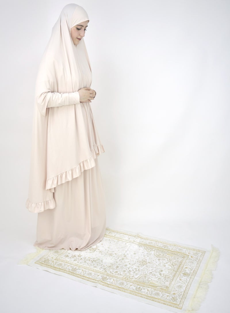 DAMAS COLLECTION Two Piece Islamic prayer dress women with sleeve - Prayer Clothes for Women - Prayer Abaya For women - Jilbab 2 piece, Umrah essentials for women - Prayer set - Image 2