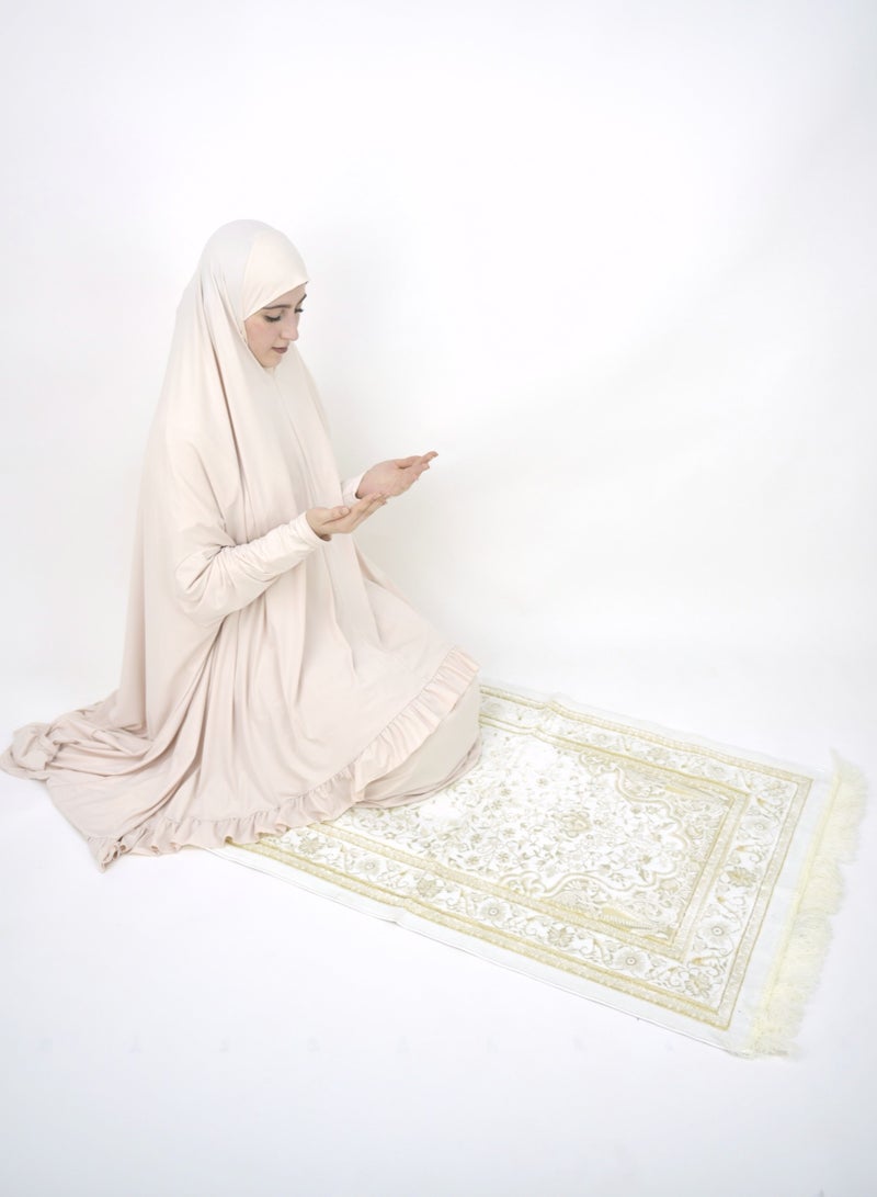 DAMAS COLLECTION Two Piece Islamic prayer dress women with sleeve - Prayer Clothes for Women - Prayer Abaya For women - Jilbab 2 piece, Umrah essentials for women - Prayer set - Image 3