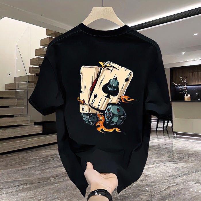 Fashionable Brand Printed Men's Short-Sleeved T-Shirt 2025 New Summer Cool and Versatile Popular Trendyy Casual Round Neck T-Shirt - Image 2