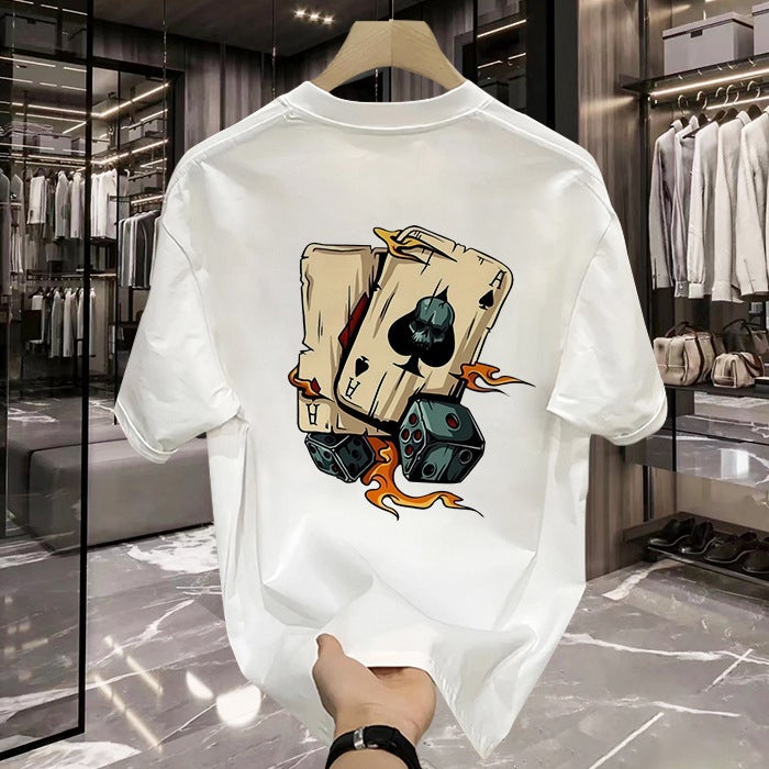 Fashionable Brand Printed Men's Short-Sleeved T-Shirt 2025 New Summer Cool and Versatile Popular Trendyy Casual Round Neck T-Shirt - Image 3