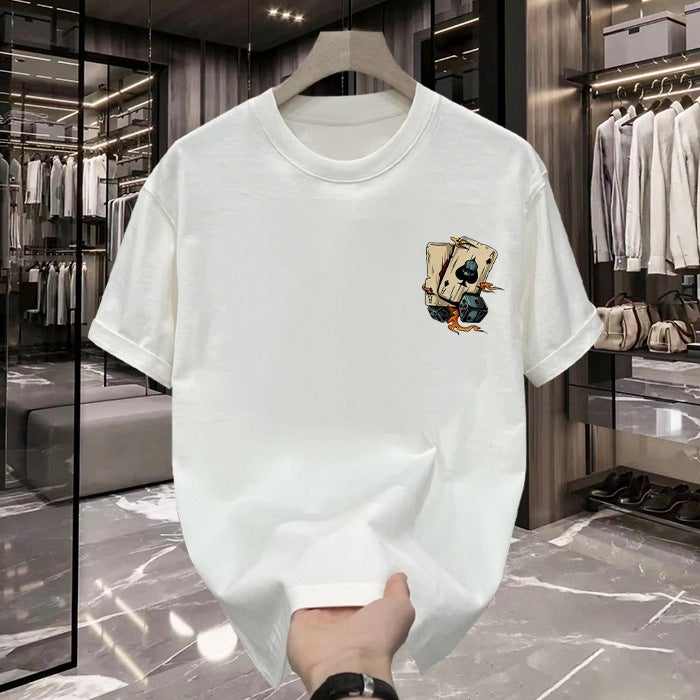 Fashionable Brand Printed Men's Short-Sleeved T-Shirt 2025 New Summer Cool and Versatile Popular Trendyy Casual Round Neck T-Shirt - Image 4