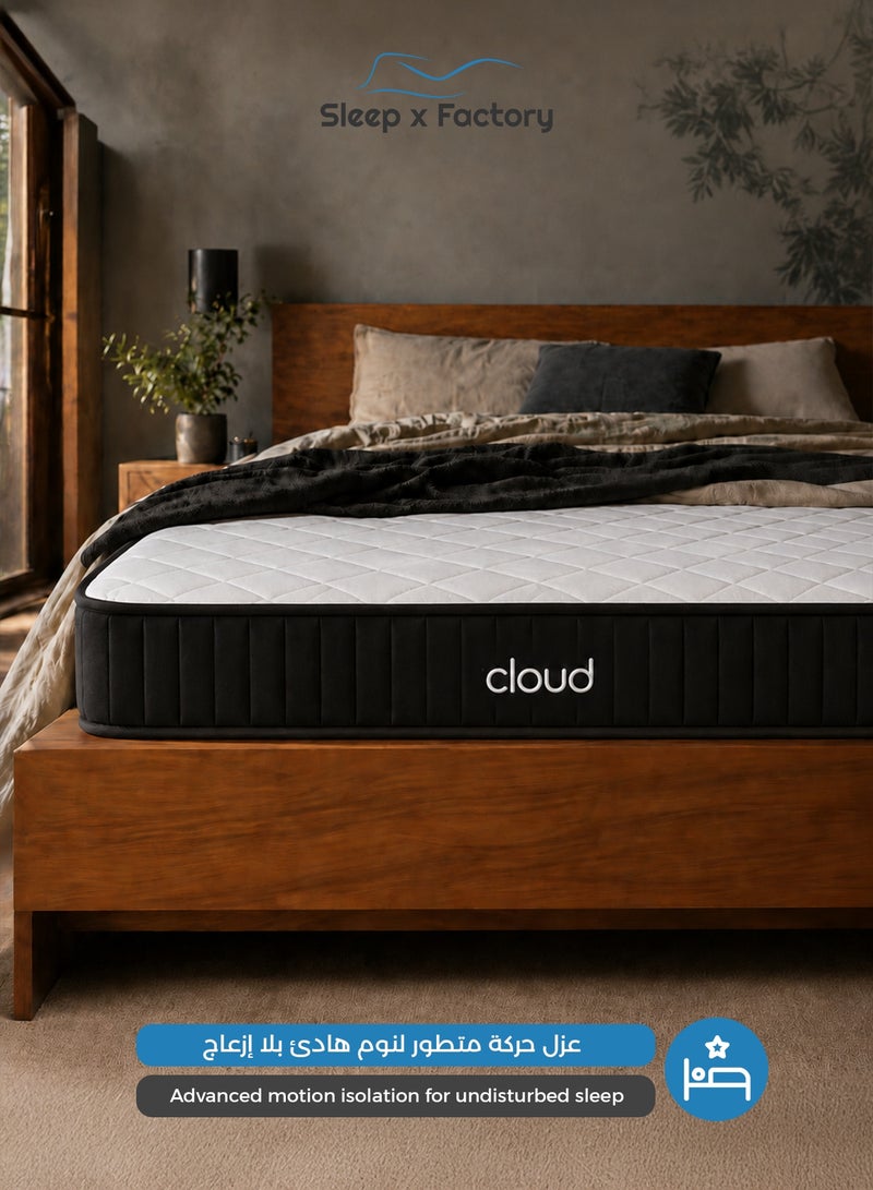 سليب × فاكتوري مرتبة CLOUD من Sleep X Factory بدعم تقويمي بوكيت سبرنج ارتفاع 25 سم راحة متوسطة - مقاس 140x200 سم - Image 3