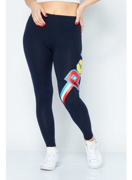 Women Sportswear Fit Training Leggings, Navy Combo