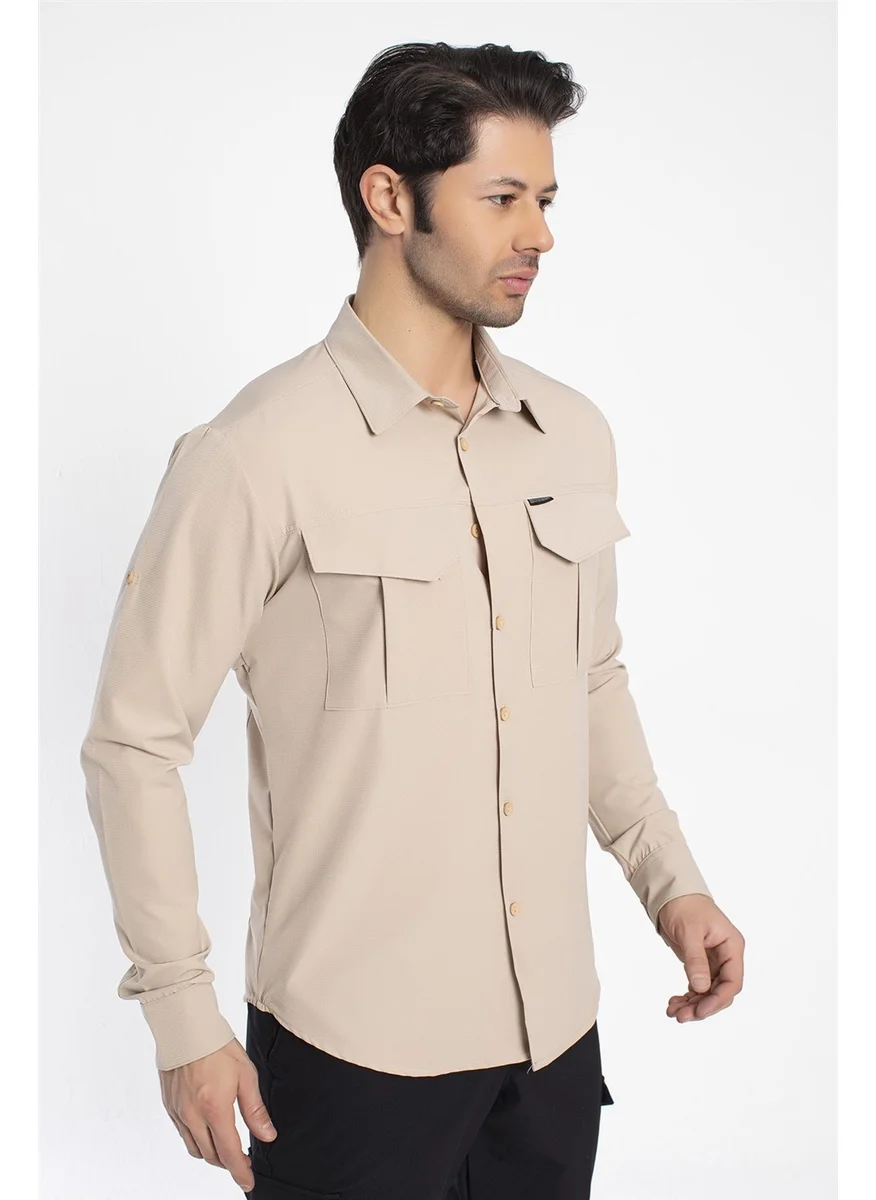 Crozwise Outdoor - Men's Beige Sports Shirt - 7132-02