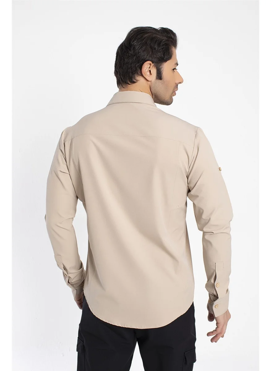 Crozwise Outdoor - Men's Beige Sports Shirt - 7132-02