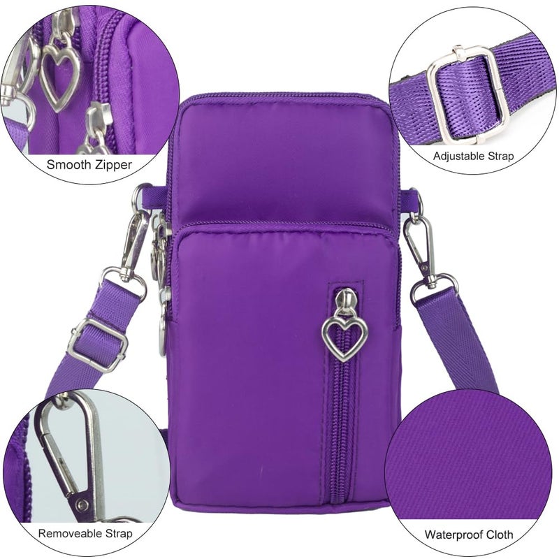 JANKS Universal Small Crossbody Bag for Women, Nylon Mini Phone Wallet Shoulder Bag Arm Bag Side Cell Phone Purse Over the Shoulder Purse Travel Pouch for Women - Image 4