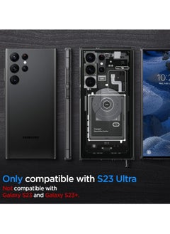 ماركة غير محددة متوافق مع سامسونج جالكسي اس 23 ألترا (Samsung Galaxy S23 Ultra) حافظة هجينة فائقة التصميم (صفر واحد أسود)  - Image 2