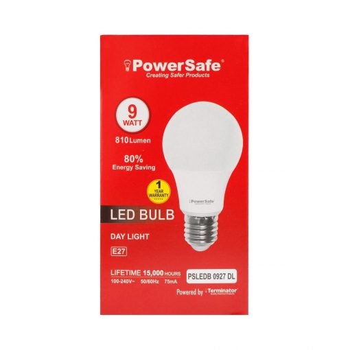 Terminator PowerSafe LED Bulb 9W Daylight E27, 810 Lumen, 6500K, 85% Energy Saving, 15,000 Hours Lifespan, with Surge Protection, ESMA Approved - Image 3
