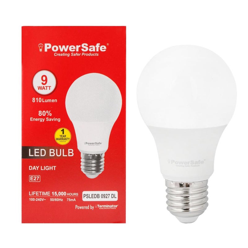 Terminator PowerSafe LED Bulb 9W Daylight E27, 810 Lumen, 6500K, 85% Energy Saving, 15,000 Hours Lifespan, with Surge Protection, ESMA Approved - Image 2