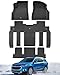 CarQiWireless All Weather Floor Mats Custom Fit for Chevy Traverse 20092017 Only Fits Captains Chairs Front Backseat Row Liners for GMC Acadia 20072017 Full Interior Protection TPE Rubber Car Accessories - Image 2