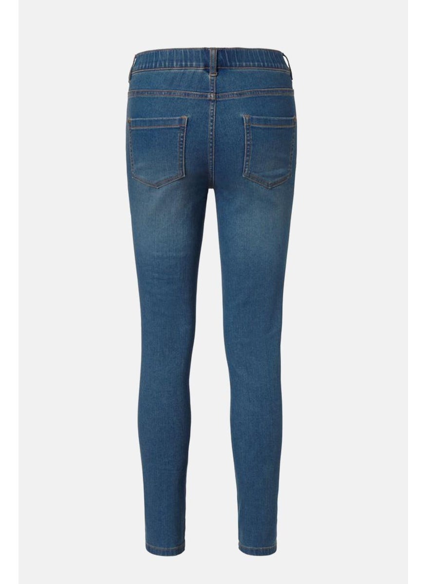 Tchibo Women Slim Fit Washed Stretchable Denim Jeans, Blue  - Image 2