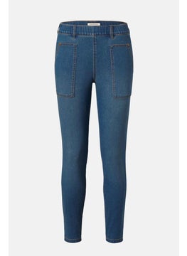 Tchibo Women Slim Fit Washed Stretchable Denim Jeans, Blue  - Image 3