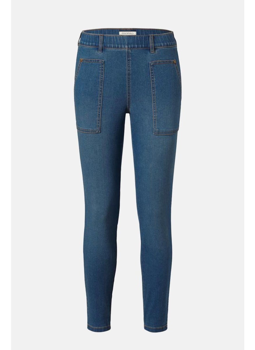 Tchibo Women Slim Fit Washed Stretchable Denim Jeans, Blue  - Image 3