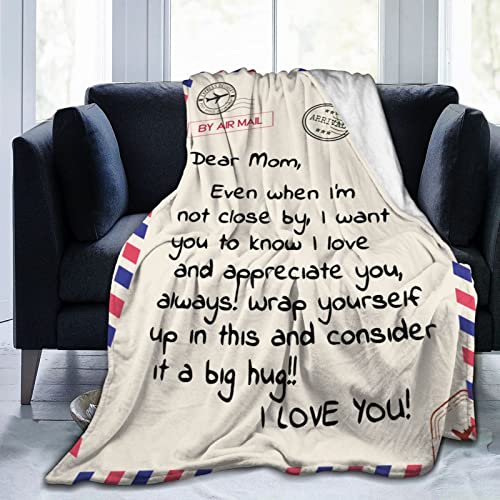 Menghao Throw Blankets Anniversary Birthday Gift for Mom from Daughter Son, Dear Mom Blanket for Mother's Day, Super Soft Flannel Throw Blankets for Christmas Valentines Day for Bed Couch(50x60) - Image 2