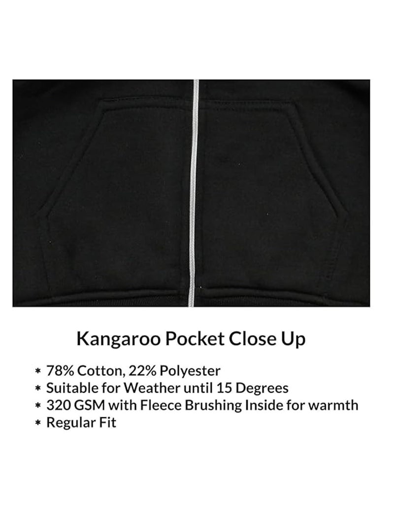 fanideaz Cotton Hooded Sweatshirt with Zip for Mens_DarkMelange_M - Image 5