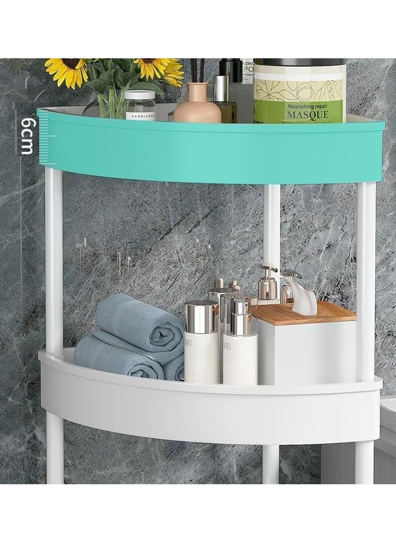 RATSAW - 4-Layer Shower Caddy Corner Shelves Bathroom Shelving Unit Cart with Wheel Plastic Shower Caddy Organizer Shelf Rust Proof Corner Open Storage Cart for Bathroom, Kitchen, Laundry White - Image 1