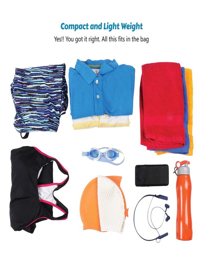 WHACKK Aqua Blue Unisex Swimming Bag |Water Sports |Dry Bags |Wet Pocket |Accessories |Beach Bag |Storage Swim Gym Gears |Drawstring Backpack |Netball Backpack | Pocket for Cap and Goggles - Image 3