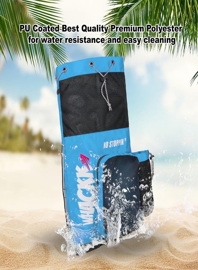 WHACKK Aqua Blue Unisex Swimming Bag |Water Sports |Dry Bags |Wet Pocket |Accessories |Beach Bag |Storage Swim Gym Gears |Drawstring Backpack |Netball Backpack | Pocket for Cap and Goggles - Image 2