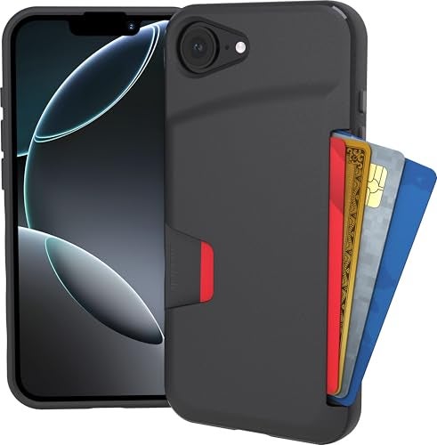 Smartish® iPhone 16e Wallet Case - Wallet Slayer Vol. 1 [Slim + Protective] Credit Card Holder - Drop Tested Hidden Flip Card Slot Cover Compatible w/Apple iPhone 16e 2025 - Black Tie Affair - Image 1