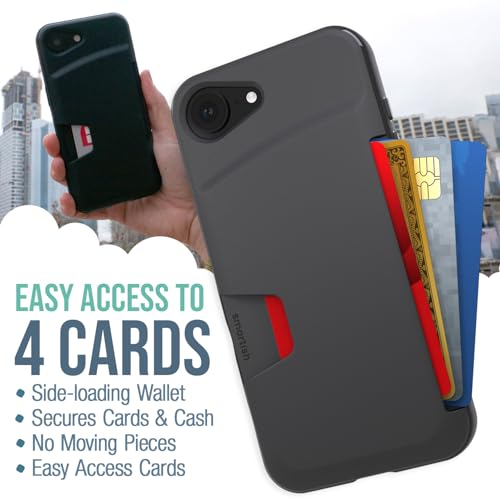 Smartish® iPhone 16e Wallet Case - Wallet Slayer Vol. 1 [Slim + Protective] Credit Card Holder - Drop Tested Hidden Flip Card Slot Cover Compatible w/Apple iPhone 16e 2025 - Black Tie Affair - Image 2