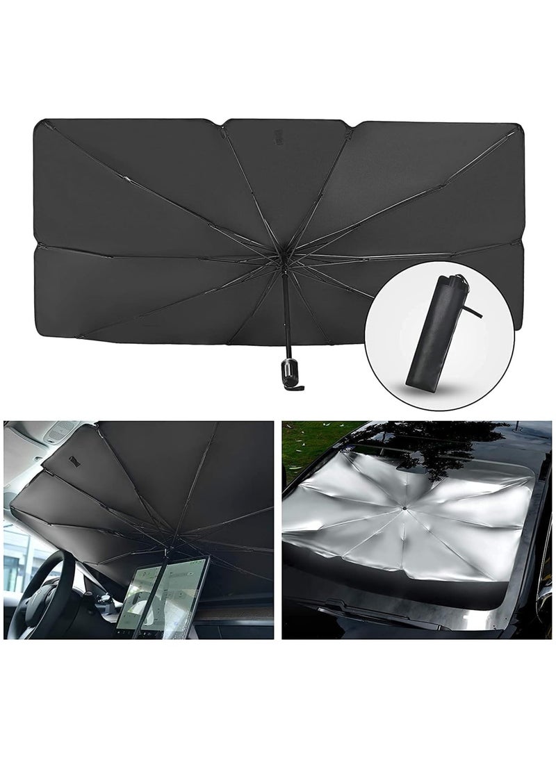 Generic Car Sun Shade,for Car Front Windshield, Car Umbrella Sun Shade Cover, Foldable UV Reflector And Heat, Sunshade for Cars, Fits Most Vans SUVS  - Image 2