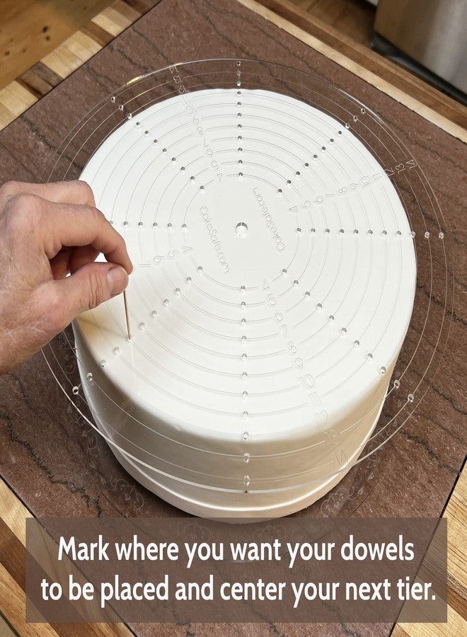 CAKESAFE مسطرة دائرية متعددة الطبقات من كيك سيف لتزيين الكيك - أداة لتوسيط الكيك ووضع الدعامات للخبازين - Image 2