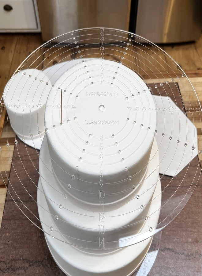 CAKESAFE مسطرة دائرية متعددة الطبقات من كيك سيف لتزيين الكيك - أداة لتوسيط الكيك ووضع الدعامات للخبازين - Image 5