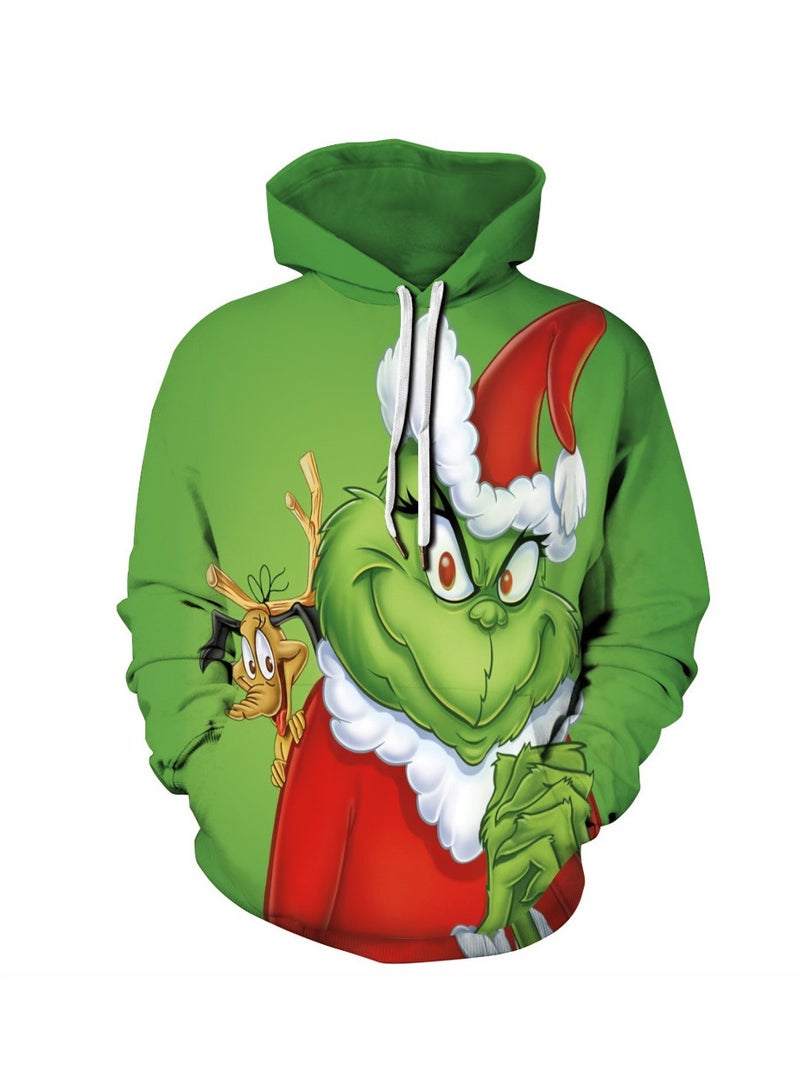 Loquat Green Fur Monster Grinch 3D Digital Printed Hoodie