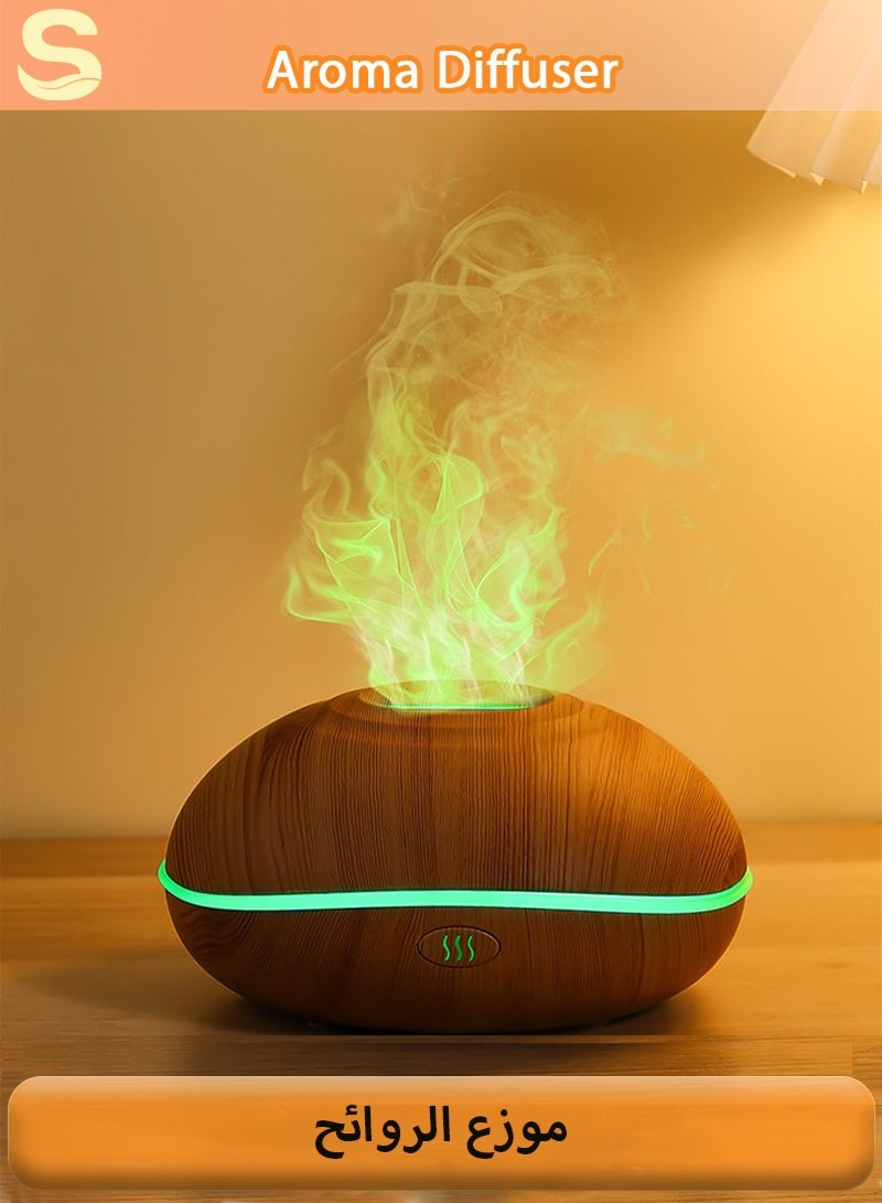 سيرينوفيا ناشر زيوت عطرية سعة 200 مل - مرطب زيوت عطرية بالموجات فوق الصوتية هادئ مع إضاءة بسبعة ألوان وإيقاف تشغيل تلقائي للمنزل أو المكتب - Image 1