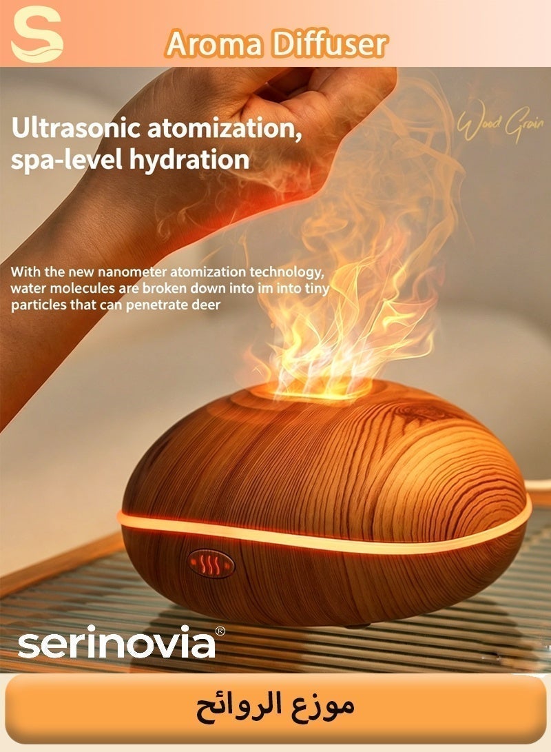 سيرينوفيا ناشر زيوت عطرية سعة 200 مل - مرطب زيوت عطرية بالموجات فوق الصوتية هادئ مع إضاءة بسبعة ألوان وإيقاف تشغيل تلقائي للمنزل أو المكتب - Image 5